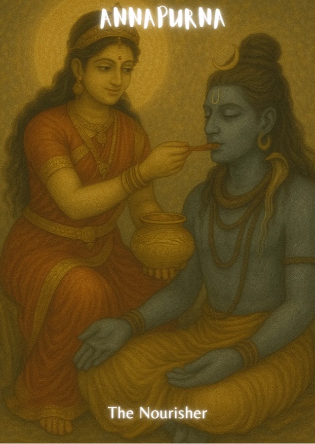 Annapurna, The Nourisher: oracle card from the Leela Tandava Oracle Deck