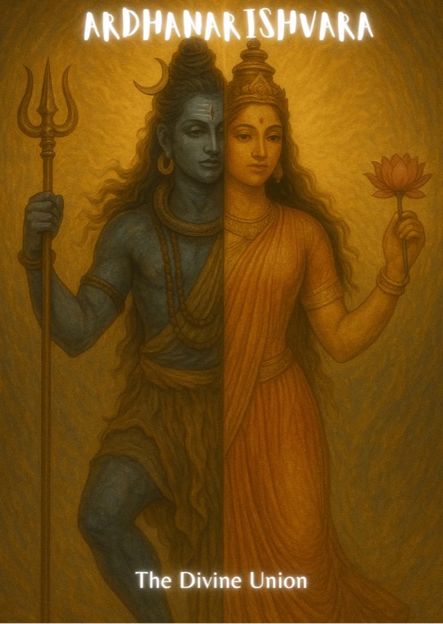 Ardhanarishvara, The Divine Union: oracle card from the Leela Tandava Oracle Deck