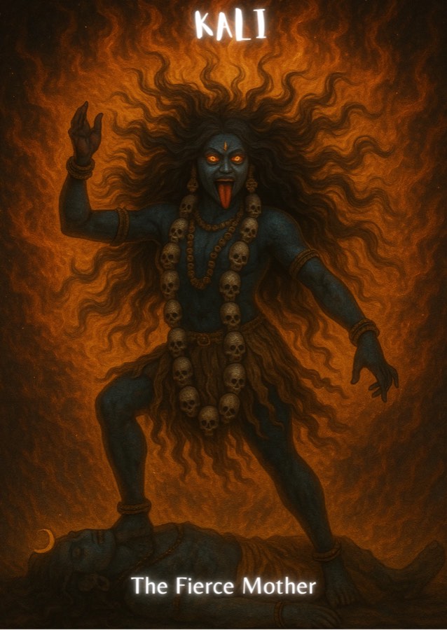Kali, The Fierce Mother: oracle card from the Leela Tandava Oracle Deck